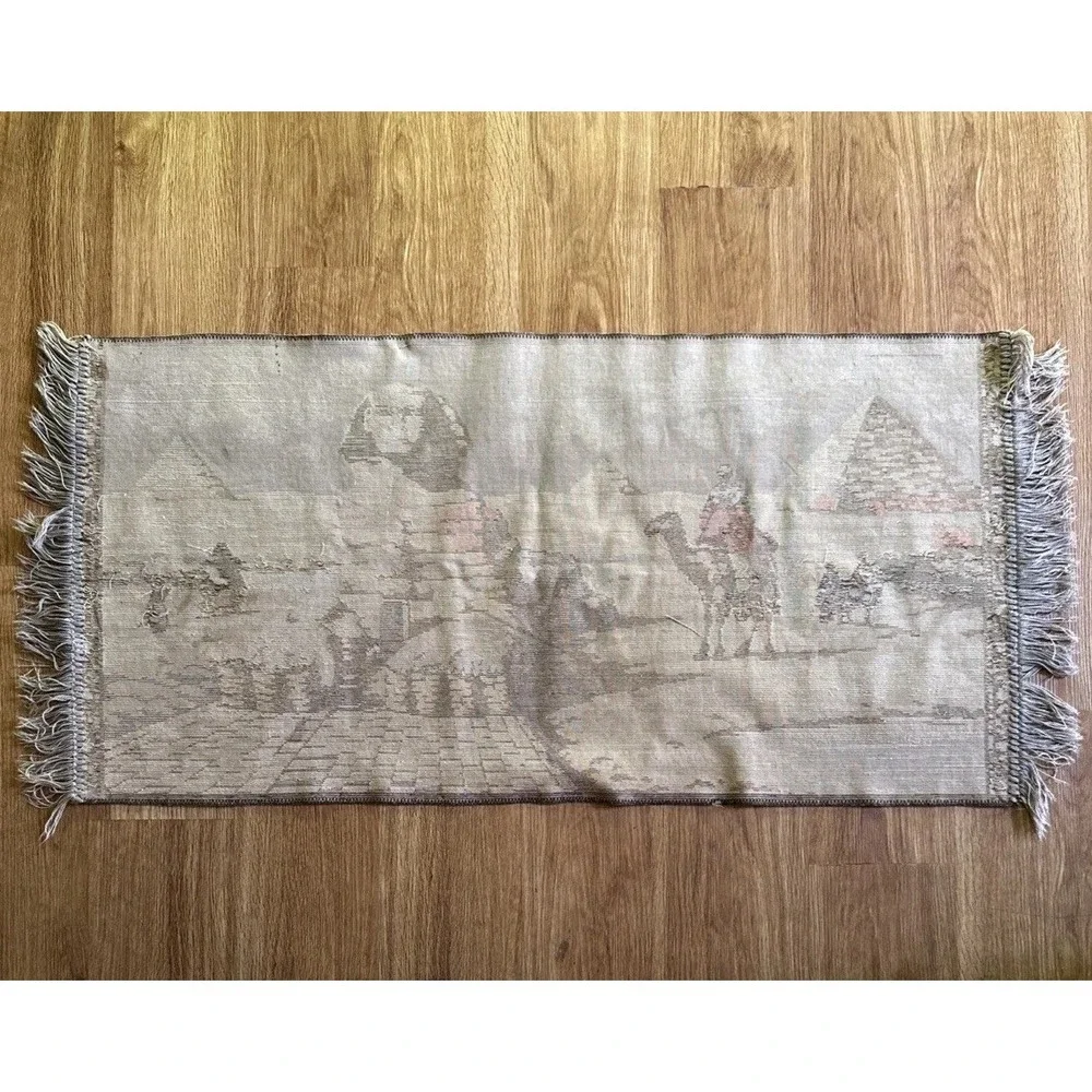 Vtg Middle Eastern Camel Desert Tapestry Rug Wall Hanging 19